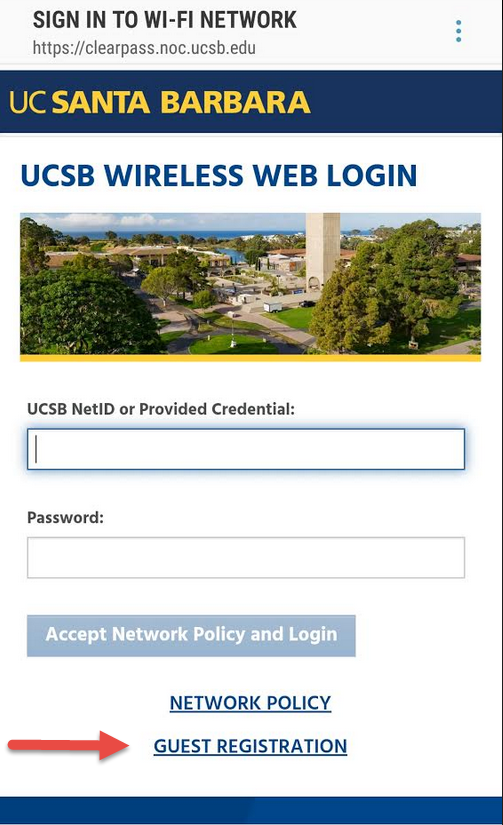Wireless Web Guest Registration